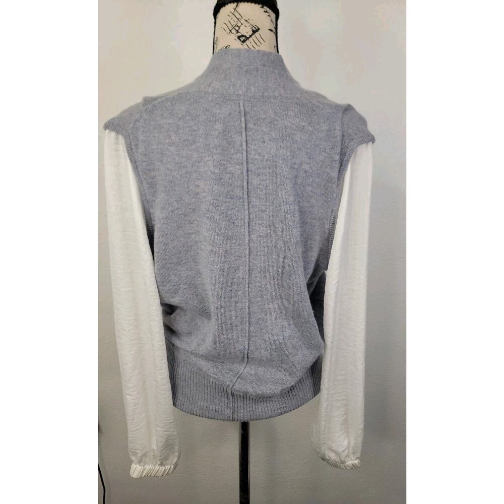 Brochu Walker Phinneas Satin Sleeve Wrap Sweater SZ M Wool Cashmere V Neck - Picture 5 of 9